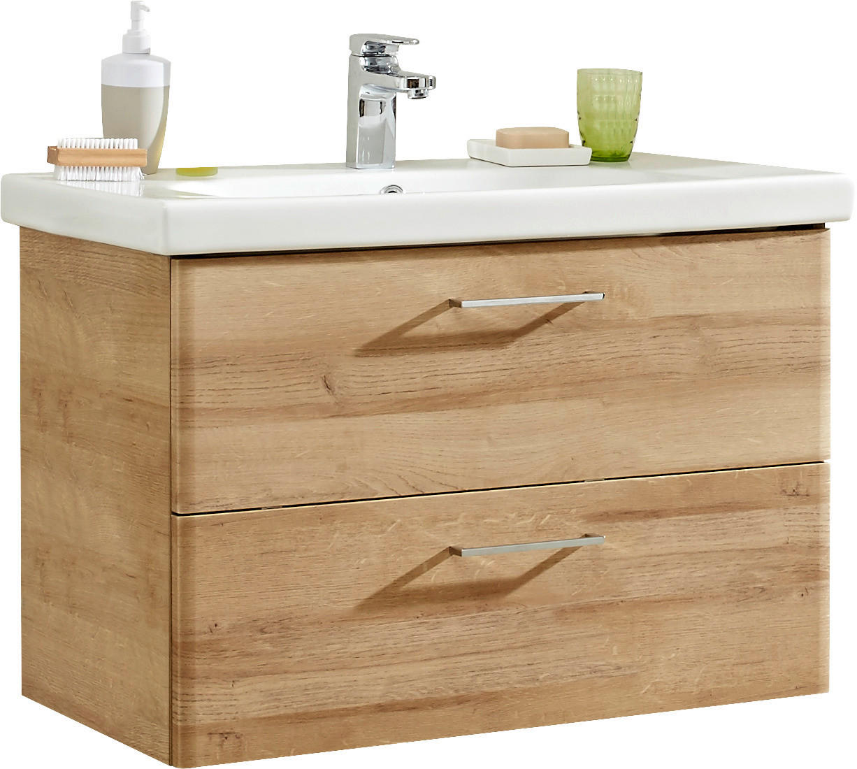 WASCHTISCHKOMBI 82 cm - Chromfarben/Weiss, Konventionell, Keramik/Holzwerkstoff (82cm) - Xora