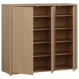 SCHUHSCHRANK 109,2/99,1/34,9 cm  - Eichefarben/Grau, MODERN, Holzwerkstoff/Kunststoff (109,2/99,1/34,9cm) - Carryhome