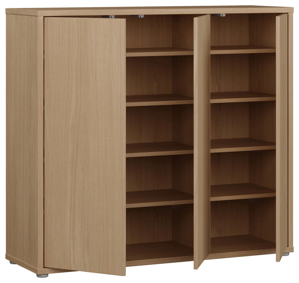 SCHUHSCHRANK 109,2/99,1/34,9 cm  - Eichefarben/Grau, MODERN, Holzwerkstoff/Kunststoff (109,2/99,1/34,9cm) - Carryhome