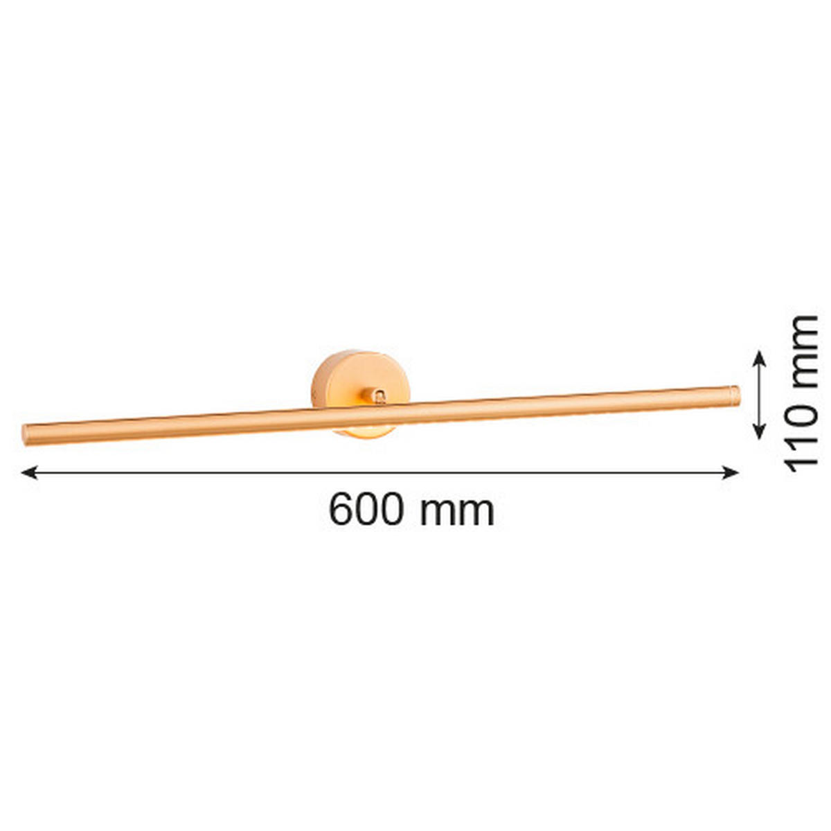 LED-WANDLEUCHTE MIRIAM 8/60/11 cm   - Goldfarben, Design, Metall (8/60/11cm)