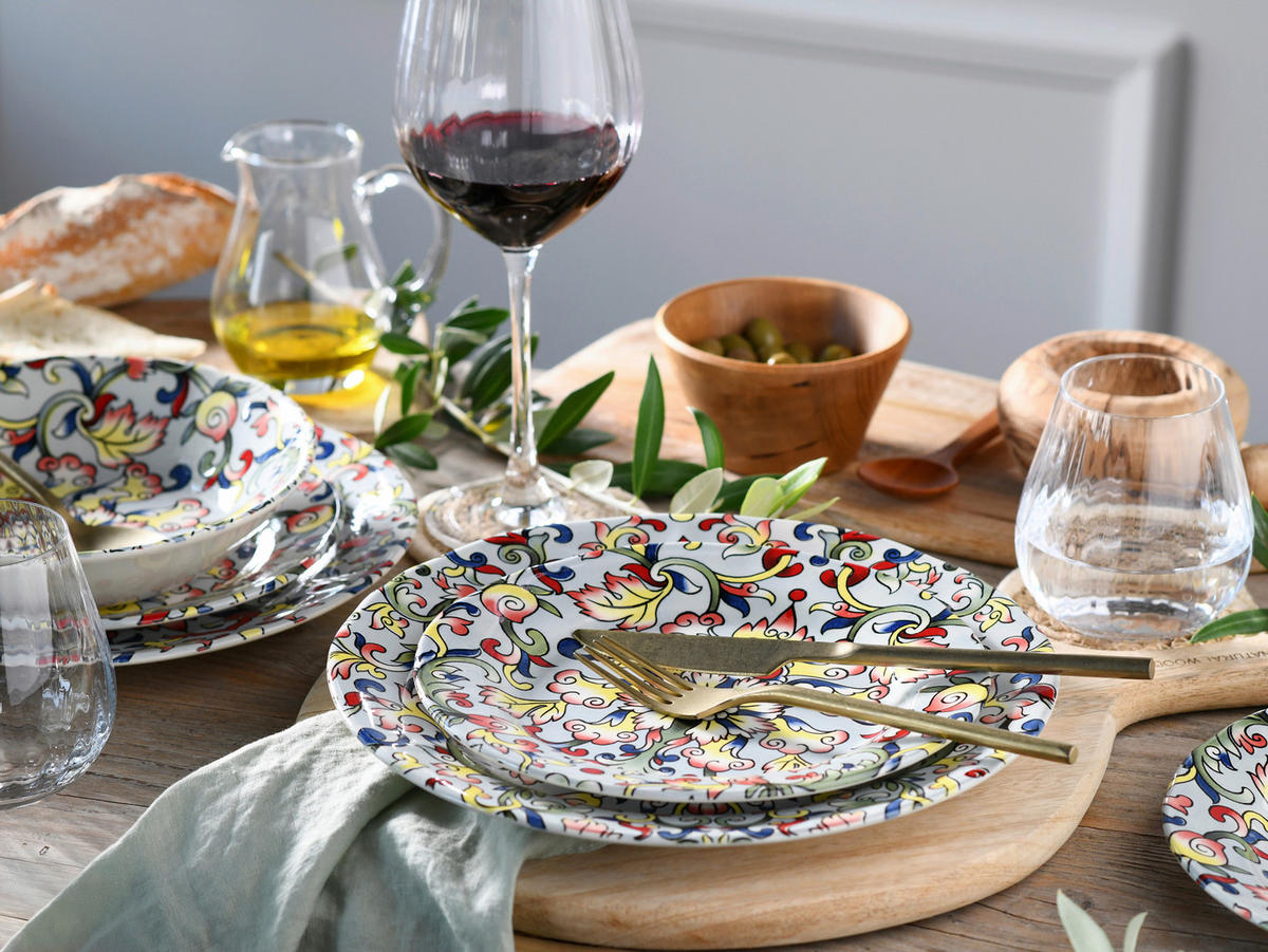 TAFELSERVICE Multicolor Arabesque Rot 18-teilig  - Multicolor, Basics, Keramik (31/30/32cm) - Creatable
