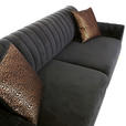 BIGSOFA in Samt Schwarz  - Goldfarben/Schwarz, Trend, Textil/Metall (235/90/100cm) - Carryhome