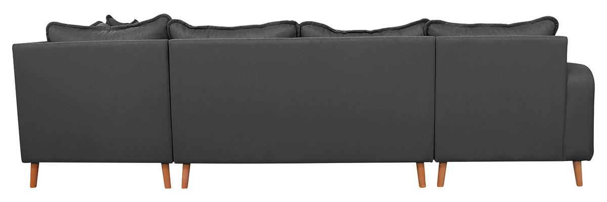 WOHNLANDSCHAFT in Dunkelgrau  - Wengefarben/Dunkelgrau, Design, Holz/Textil (170/296/167cm) - Livetastic