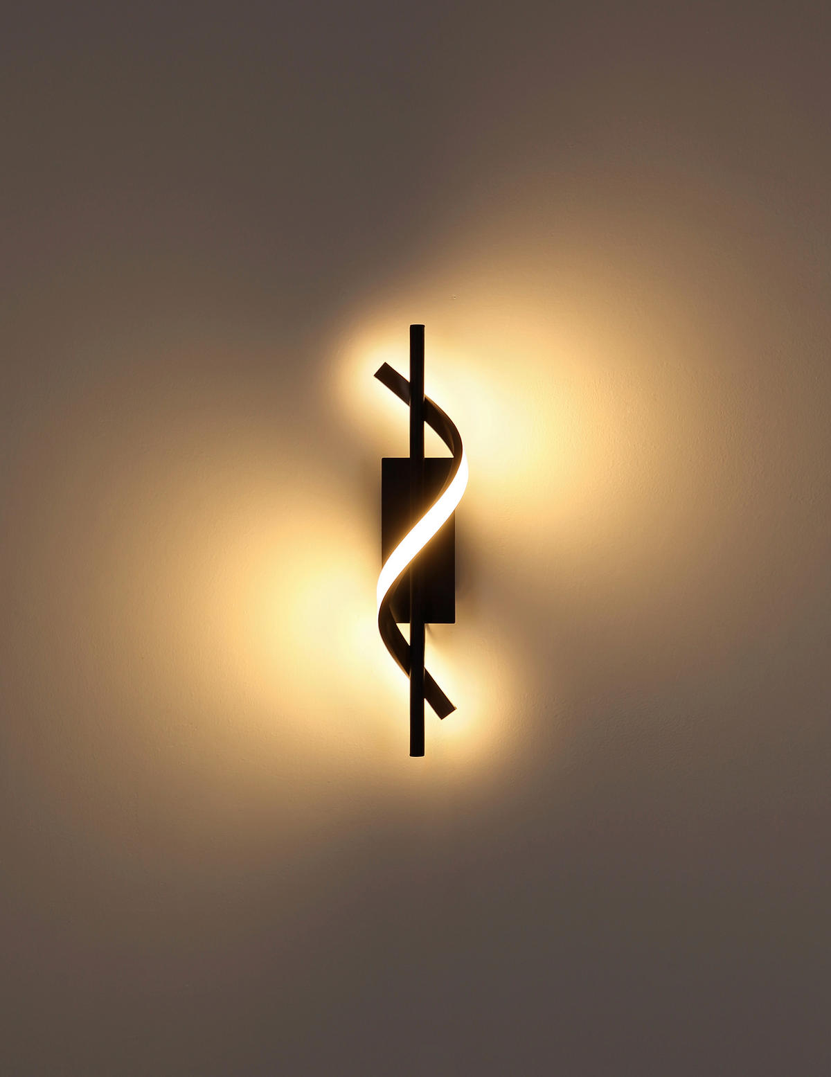 LED-WANDLEUCHTE 10/46,5 cm   - Schwarz/Braun, Design, Kunststoff/Metall (10/46,5cm) - Globo