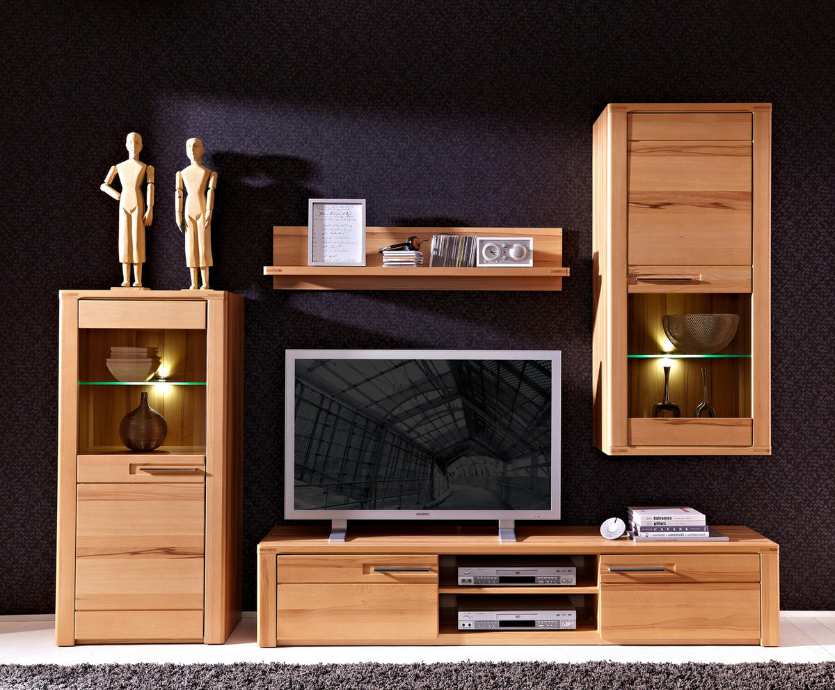 TV-ELEMENT 190/36/45 cm  - Edelstahlfarben/Buchefarben, Basics, Holz/Holzwerkstoff (190/36/45cm) - Livetastic