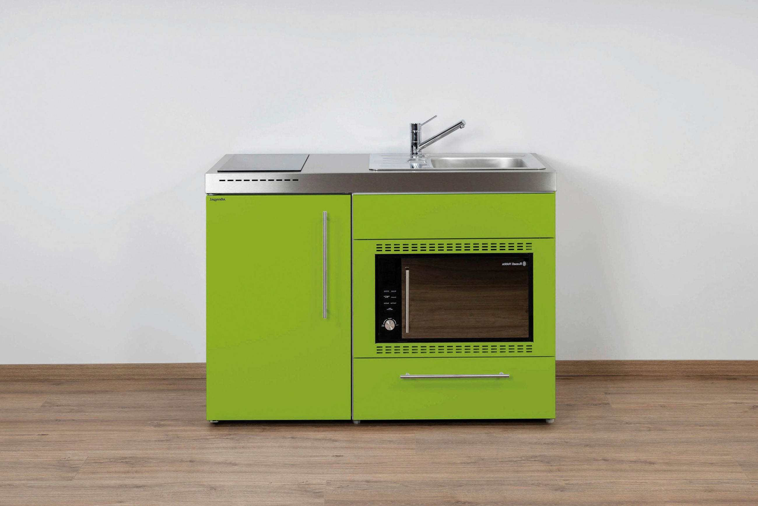 MINIKÜCHE  120/89/60 cm  in Grün  - Edelstahlfarben/Grün, Basics, Metall (120/89/60cm)