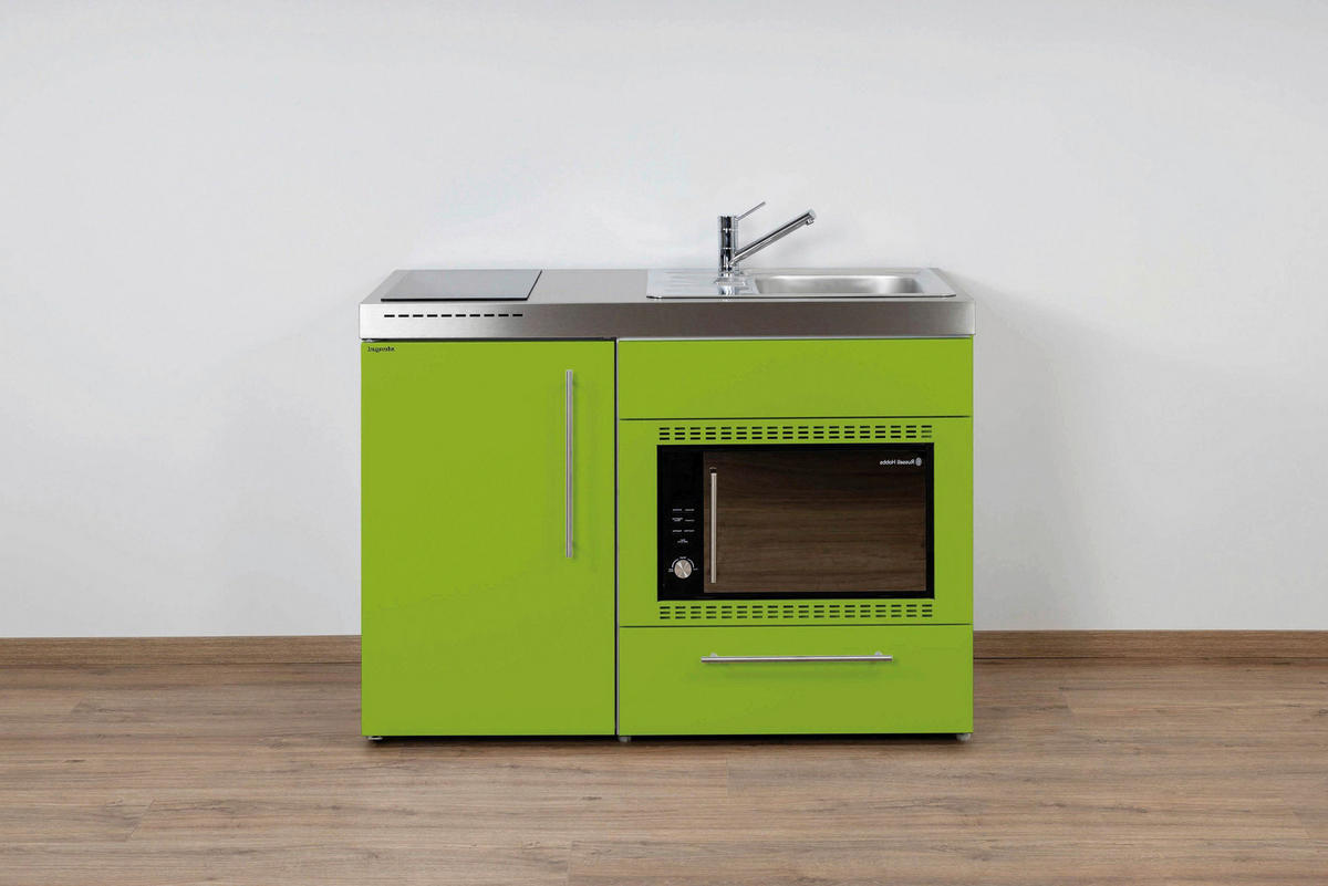MINIKÜCHE  120/89/60 cm  in Grün  - Edelstahlfarben/Grün, Basics, Metall (120/89/60cm)