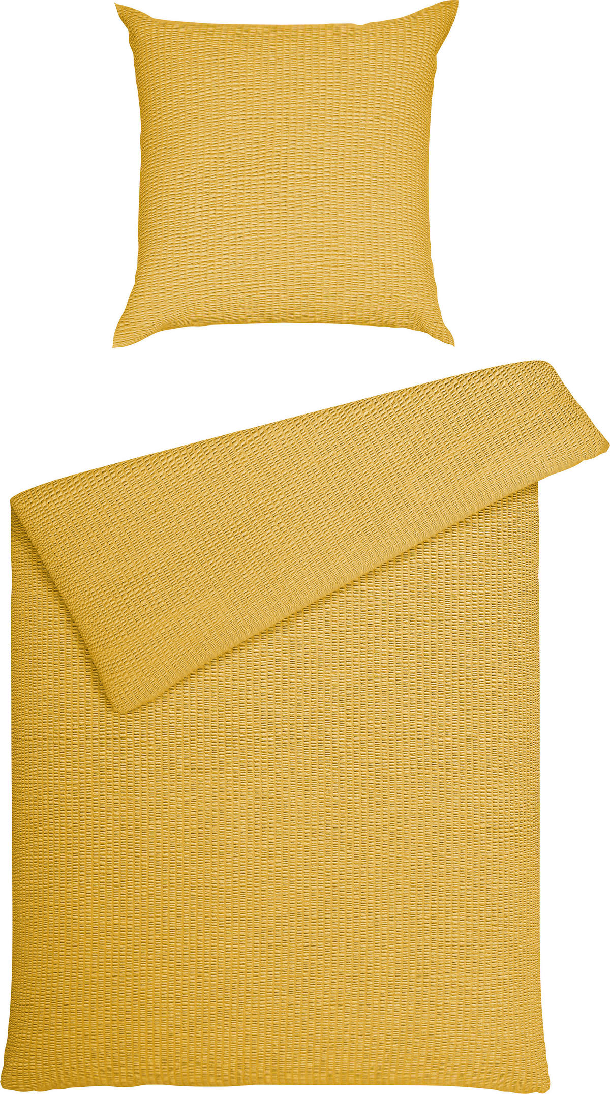 BETTWÄSCHE Piano Seersucker 200/200 cm  - Gelb, Basics, Textil (200/200cm) - Janine