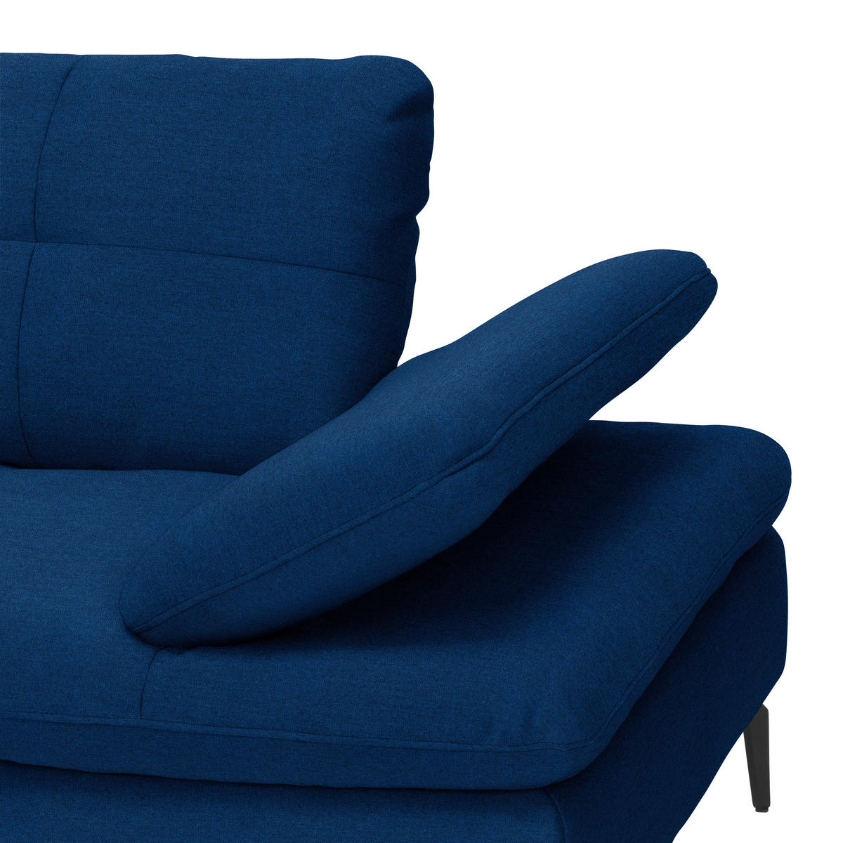 ECKSOFA in Webstoff Blau  - Blau/Schwarz, Design, Textil/Metall (179/301cm) - Chilliano