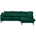 ECKSOFA in Samt Grün  241/200 cm  - Schwarz/Grün, Design, Textil/Metall (241/200cm) - Carryhome