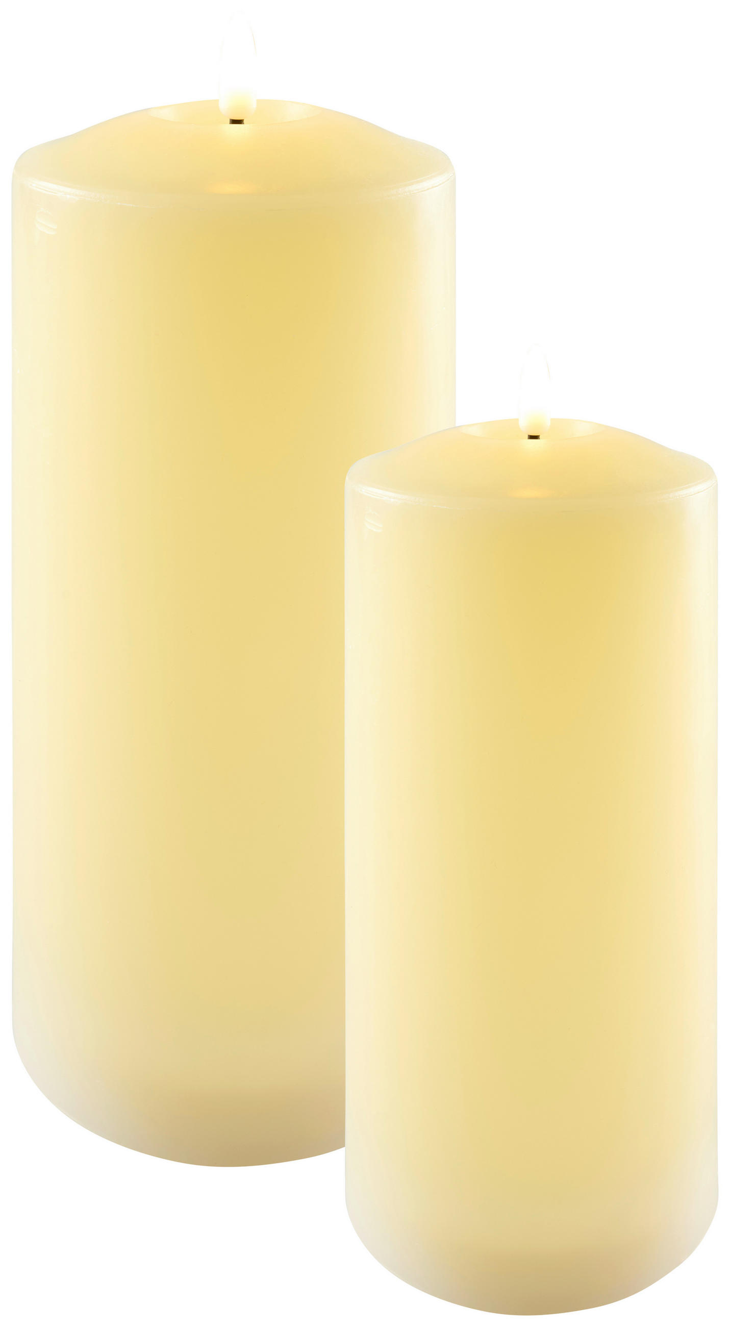 LED SVÍČKA plast, přírodní materiály   - krémová, Basics, plast/přírodní materiály (10/19cm) - Ambia Home