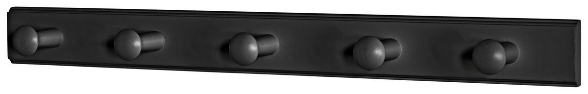 HAKENLEISTE  in massiv Schwarz  - Schwarz, Design, Holz (60/6/8cm)