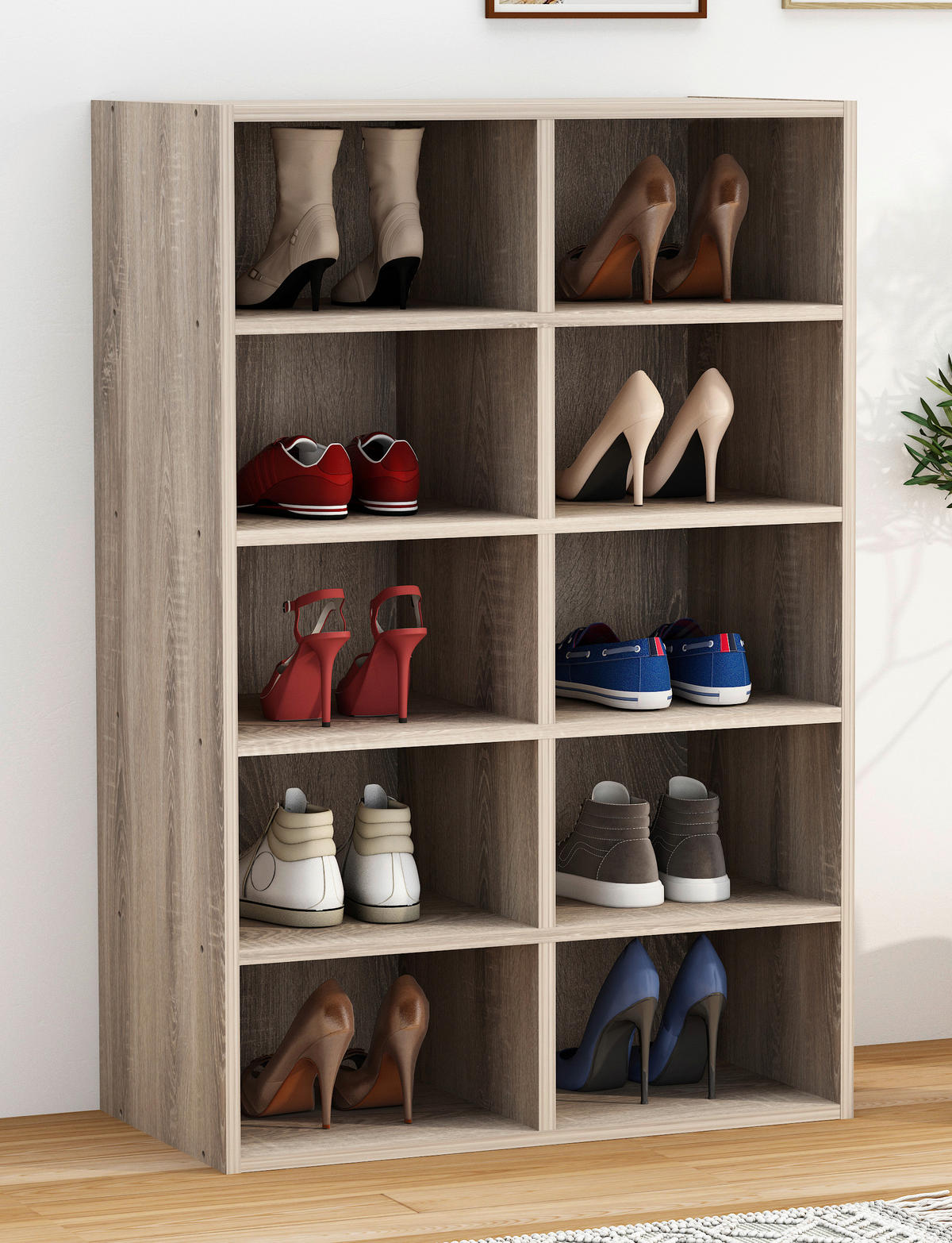 SCHUHREGAL  - Sonoma Eiche, Design, Holzwerkstoff (55/84/30cm) - MID.YOU