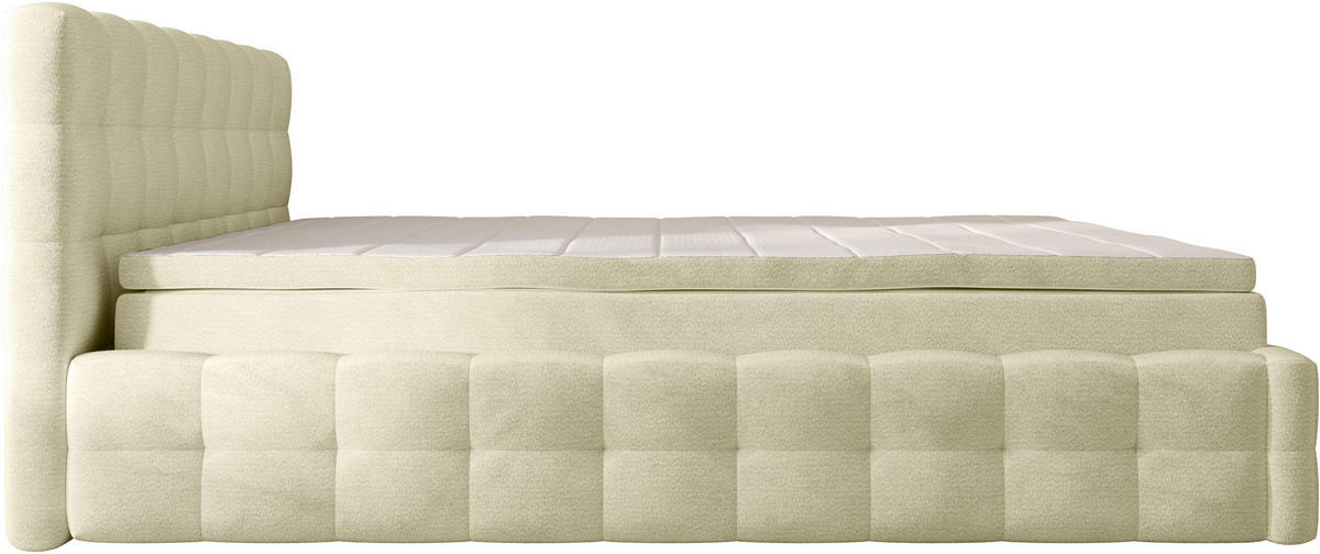 POLSTERBETT 140/200 cm,  in Beige, Matratze, gepolstertes Kopfteil, Lattenrost, Bettkasten, Topper, H3 + H3 = fest  - Beige/Schwarz, MODERN, Holz/Kunststoff (140/200cm) - Chameo
