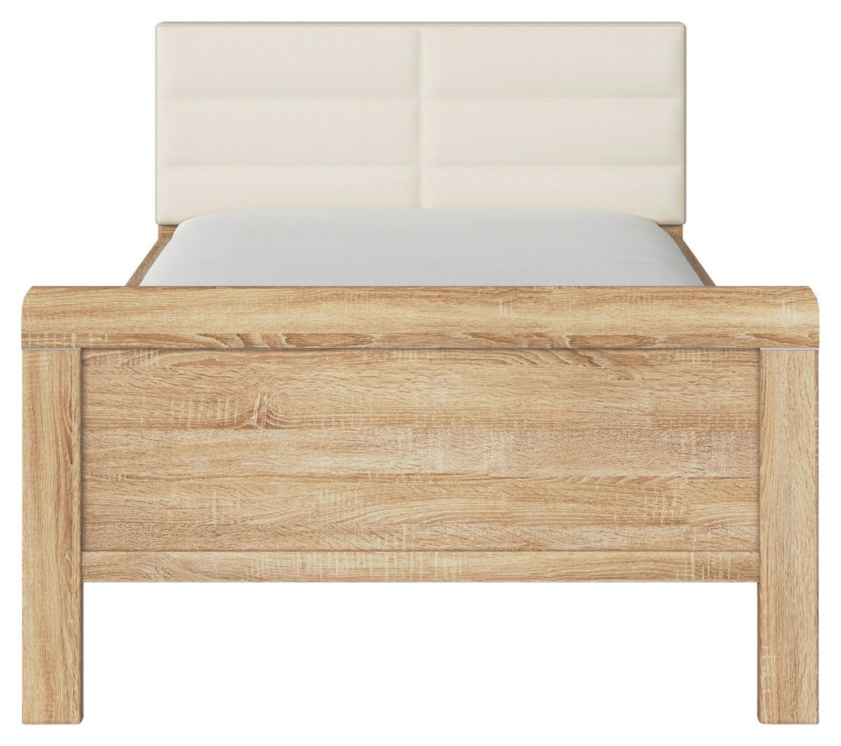 BETT 90/200 cm  in Champagner, Sonoma Eiche  - Champagner/Sonoma Eiche, Design, Textil (90/200cm) - Novel