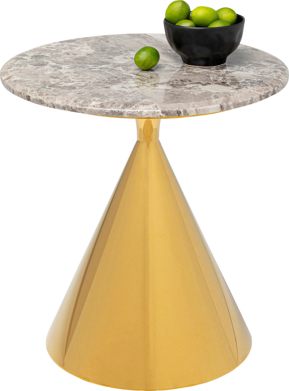 BEISTELLTISCH in Metall, Stein 50/50/53 cm  - Goldfarben/Grau, LIFESTYLE, Stein/Metall (50/50/53cm) - Kare-Design