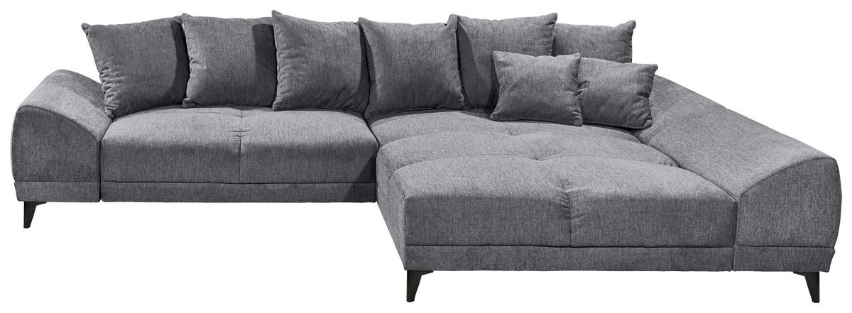 HÖRNSOFFA i vävt tyg grå  - svart/grå, Klassisk, textil/plast (310/185cm) - MID.YOU