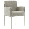 ARMLEHNSTUHL  in Eisen Webstoff  - Taupe, Design, Textil/Metall (62/86/63cm) - Novel