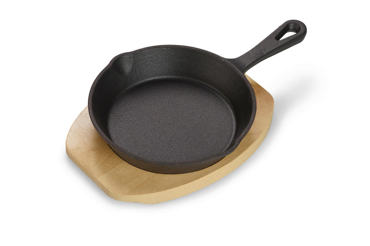PFANNENSET Gusseisen 4-teilig  - Schwarz, Basics, Metall (15/3,5/25cm) - Echtwerk