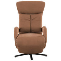 FERNSEHSESSEL  mit Mikrofaser Cognac  - Cognac/Beige, MODERN, Textil/Metall (67/108/80cm) - Livetastic