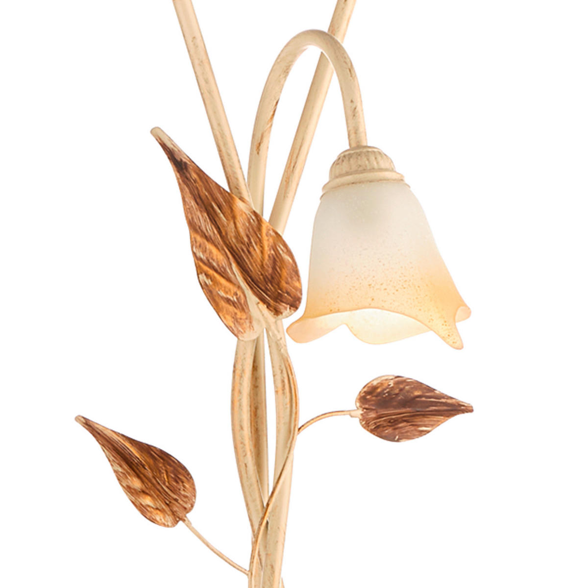 STEHLEUCHTE 55/55/175 cm    - Beige/Weiß, ROMANTIK / LANDHAUS, Glas/Metall (55/55/175cm)