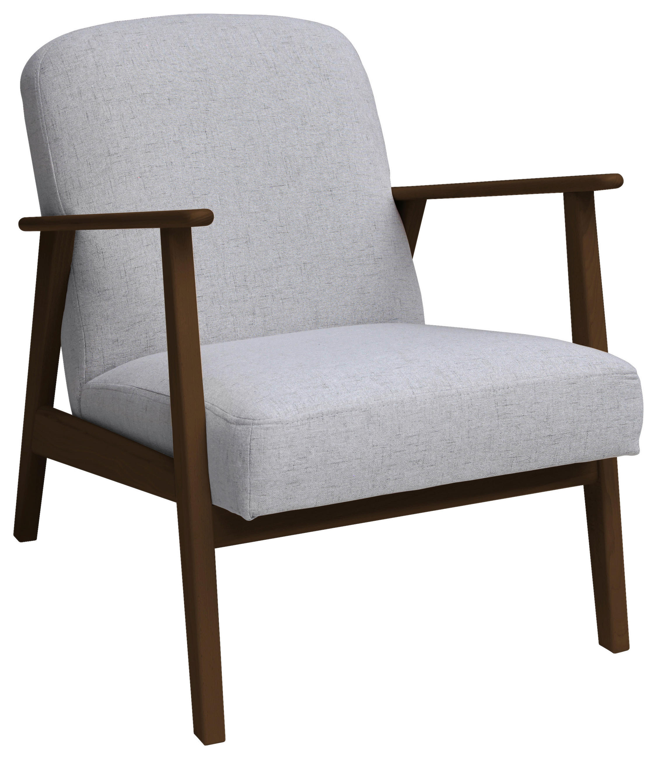 SESSEL in Webstoff Silberfarben, Dunkelbraun  - Dunkelbraun/Silberfarben, Natur, Holz/Textil (63/78/78cm) - Livetastic