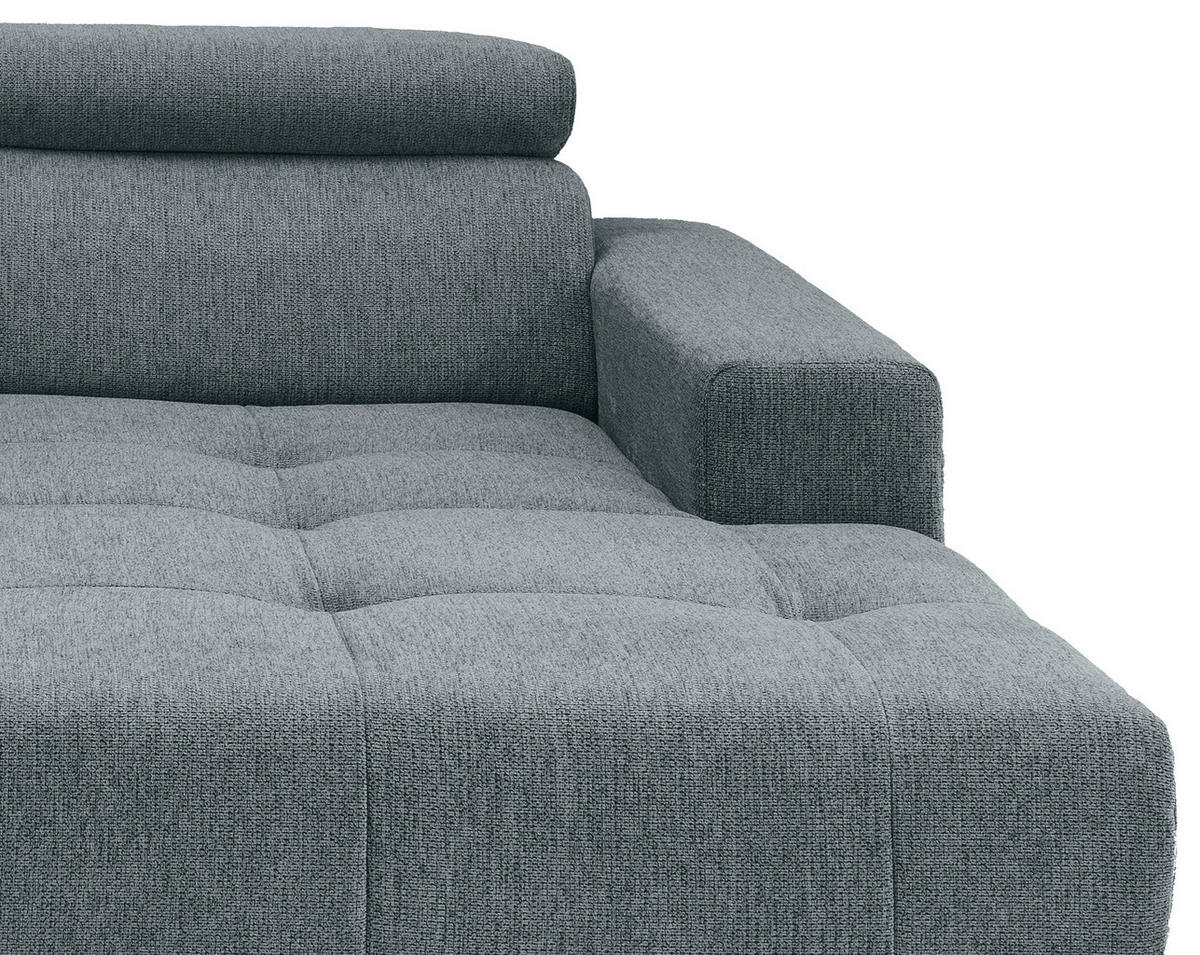 ECKSOFA in Chenille Mintgrau  - Mintgrau/Schwarz, Konventionell, Textil/Metall (200/188cm) - Livetastic