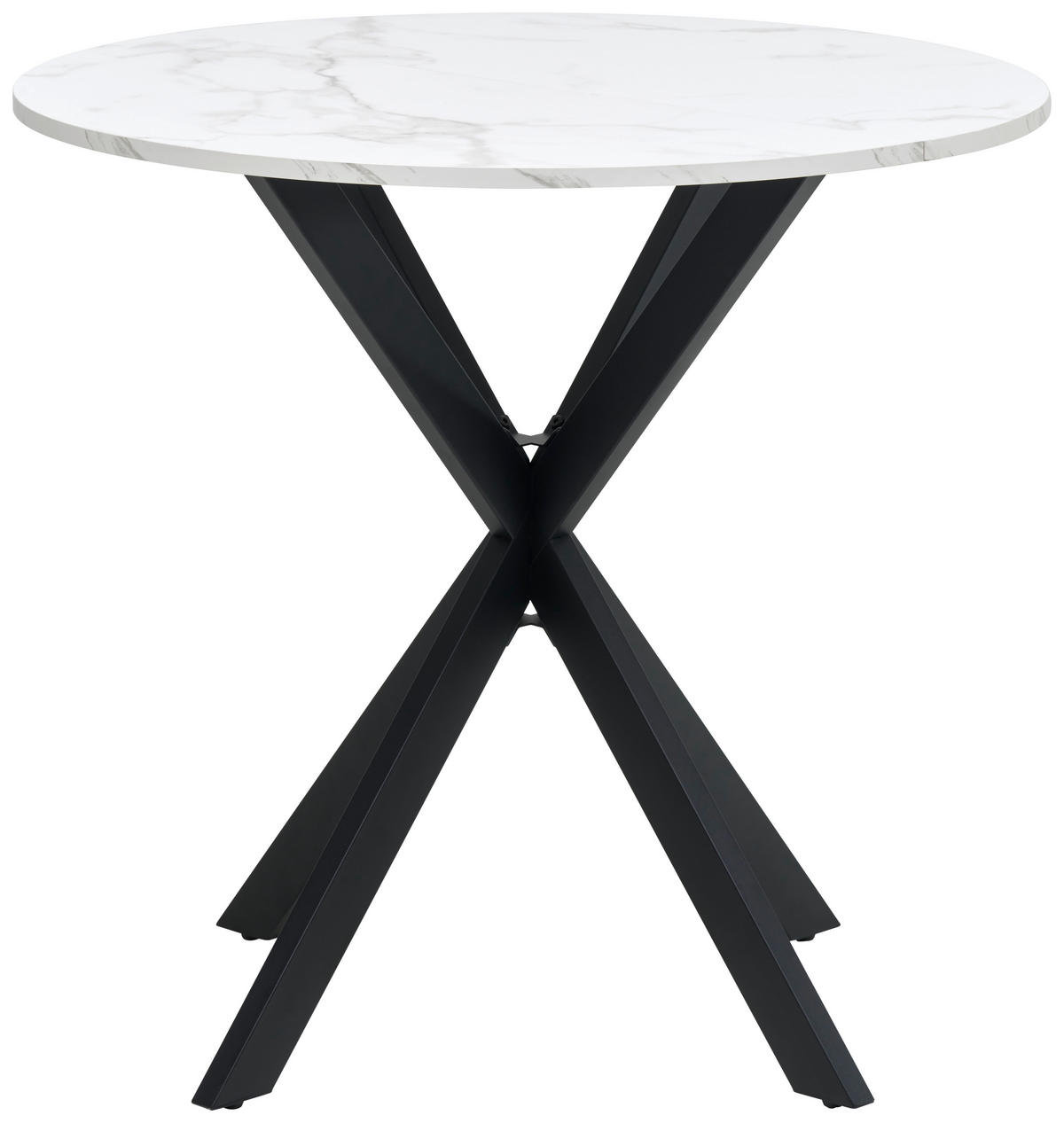 ESSTISCH in Metall, Holzwerkstoff 80/80/75 cm  - Schwarz/Weiß, MODERN, Holzwerkstoff/Metall (80/80/75cm) - MID.YOU