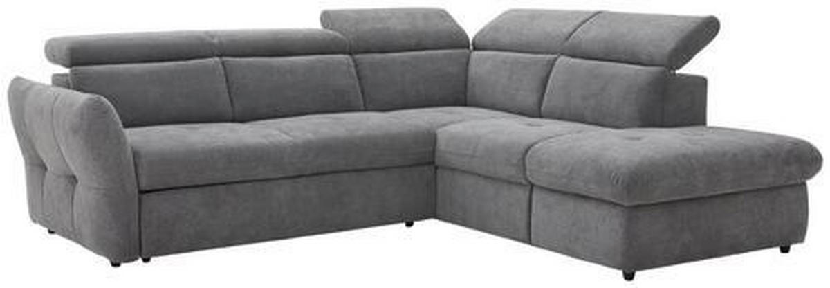 ECKSOFA in Mikrofaser Dunkelgrau  254/224 cm  - Dunkelgrau/Schwarz, Design, Kunststoff/Textil (254/224cm) - Stylife