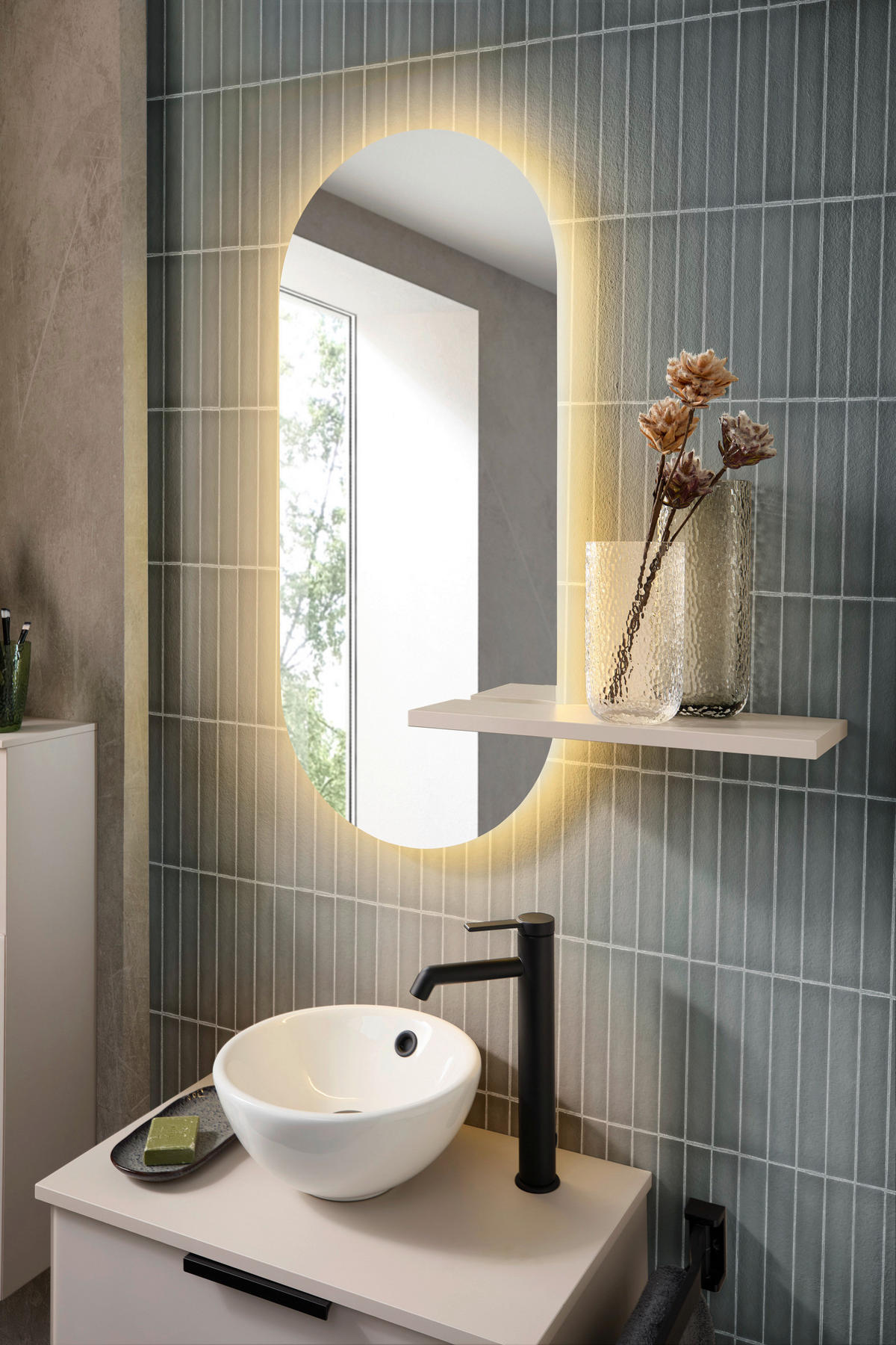 BADEZIMMERSPIEGEL 40/90/3,2 cm  - Transparent, Design, Glas/Holzwerkstoff (40/90/3,2cm) - Sadena