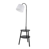 LED-GOLVLAMPA Ridge 55/50/166 cm    - vit/svart, Modern, metall/trä (55/50/166cm)