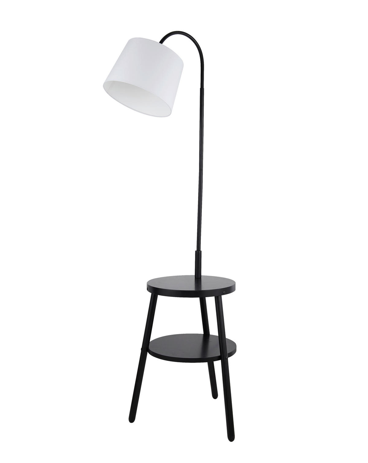 LED-GOLVLAMPA Ridge 55/50/166 cm    - vit/svart, Modern, metall/trä (55/50/166cm)
