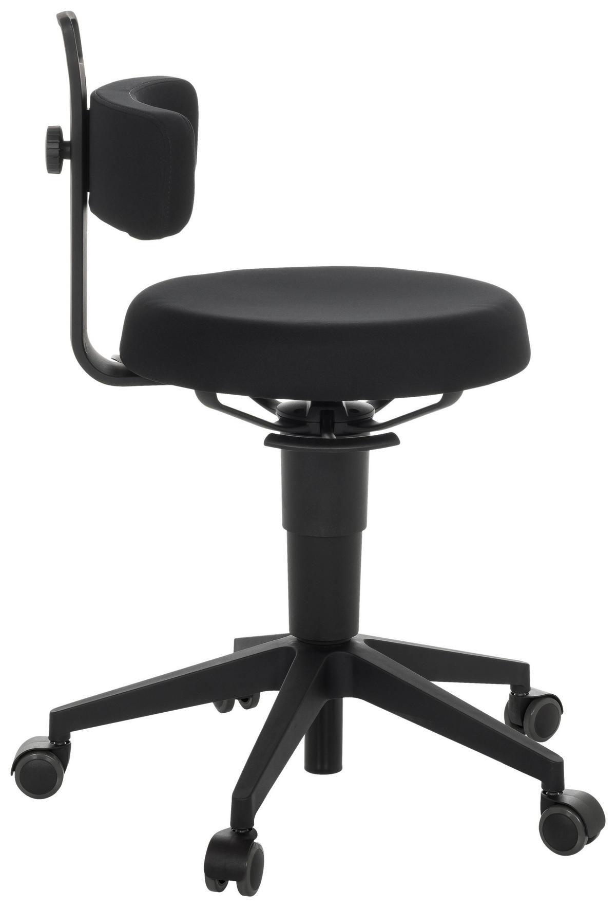 BÜROHOCKER 40/74-86/46 cm  - Schwarz, Basics, Kunststoff/Textil (40/74-86/46cm) - MID.YOU