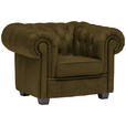 CHESTERFIELD-SESSEL - Wengefarben/Khaki, LIFESTYLE, Holz/Textil (115/76,5/96cm) - Landscape