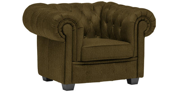 CHESTERFIELD-SESSEL - Wengefarben/Khaki, LIFESTYLE, Holz/Textil (115/76,5/96cm) - Landscape