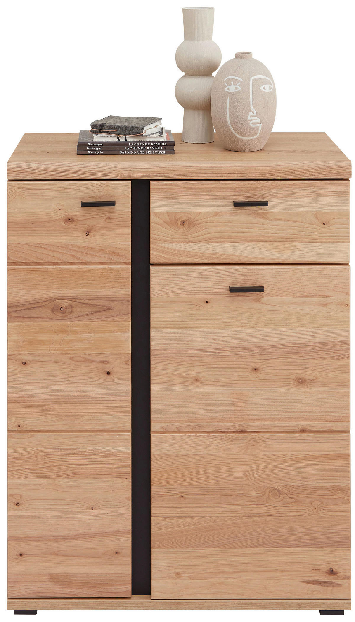SCHUHSCHRANK Esche massiv Eichefarben, Eschefarben  - Eichefarben/Anthrazit, Natur, Holz/Holzwerkstoff (80/107/40cm) - Linea Natura