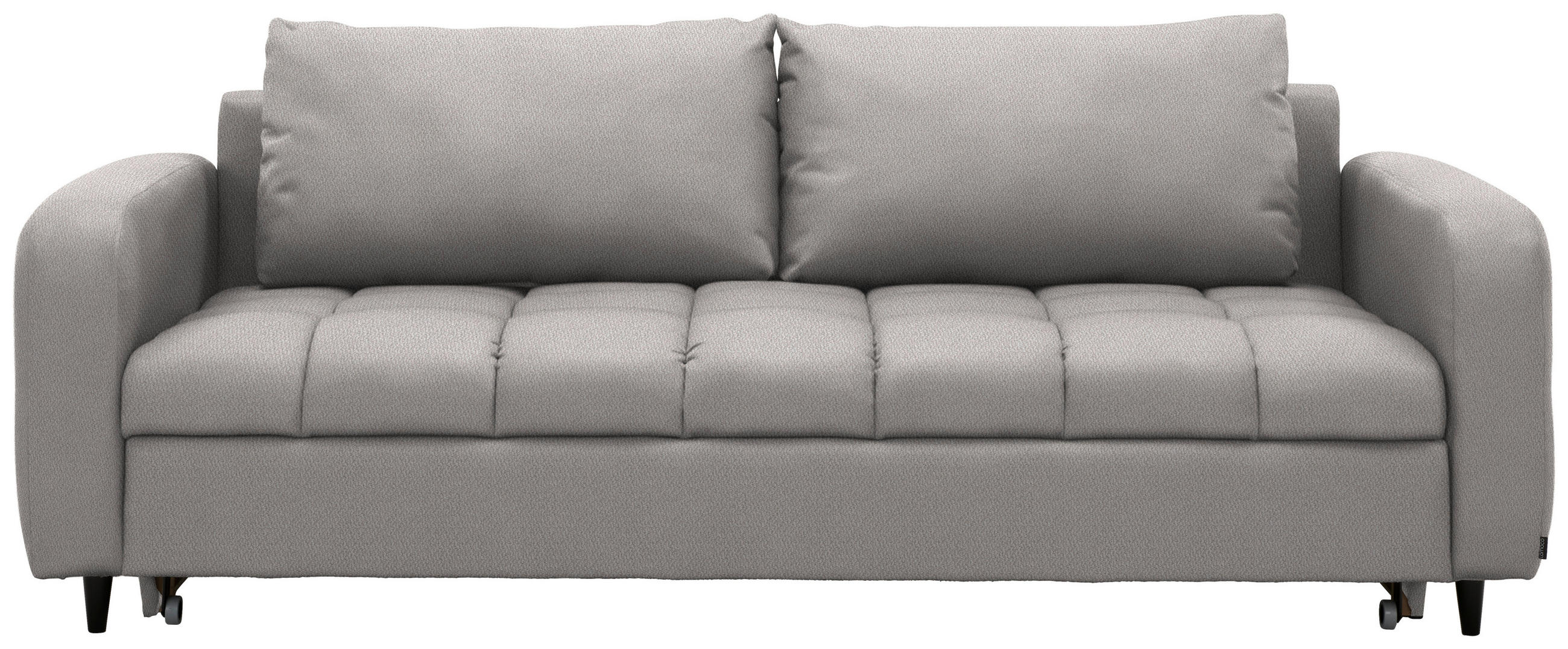 SCHLAFSOFA Webstoff Greige Stoffauswahl, Bettfunktion erhältlich, Rücken echt, Armteil links, Armteil rechts  - Greige/Schwarz, Design, Holz/Textil (236/88/101cm) - Lomoco