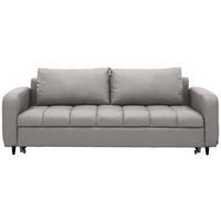 SCHLAFSOFA Webstoff Greige Stoffauswahl, Bettfunktion erhältlich, Rücken echt, Armteil links, Armteil rechts  - Greige/Schwarz, Design, Holz/Textil (236/88/101cm) - Lomoco