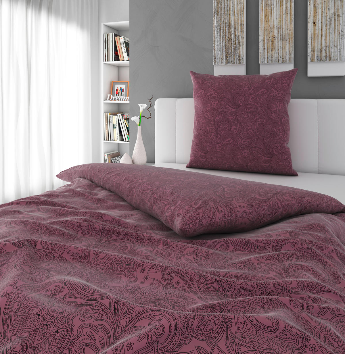 BETTWÄSCHE Satin 155/220 cm  - Mauve, Textil (155/220cm) - Novel