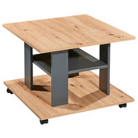 COUCHTISCH 60/60/45 cm quadratisch Anthrazit, Eiche Artisan  - Anthrazit/Eiche Artisan, KONVENTIONELL, Holzwerkstoff/Kunststoff (60/60/45cm) - Carryhome