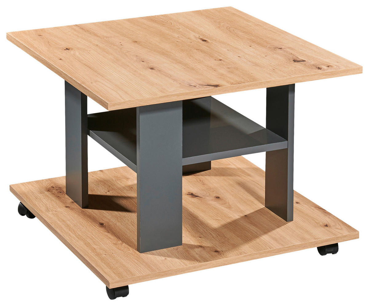 COUCHTISCH 60/60/45 cm quadratisch Anthrazit, Eiche Artisan  - Anthrazit/Eiche Artisan, KONVENTIONELL, Holzwerkstoff/Kunststoff (60/60/45cm) - Carryhome