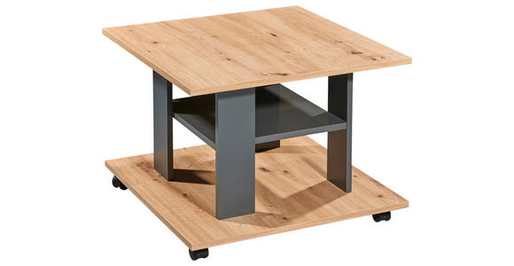 COUCHTISCH 60/60/45 cm quadratisch Anthrazit, Eiche Artisan - Anthrazit/Eiche Artisan, KONVENTIONELL, Holzwerkstoff/Kunststoff (60/60/45cm) - Carryhome