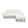 ECKSOFA in Mikrofaser Weiß  242/170 cm  - Wildeiche/Schwarz, Design, Holz/Textil (242/170cm) - MID.YOU