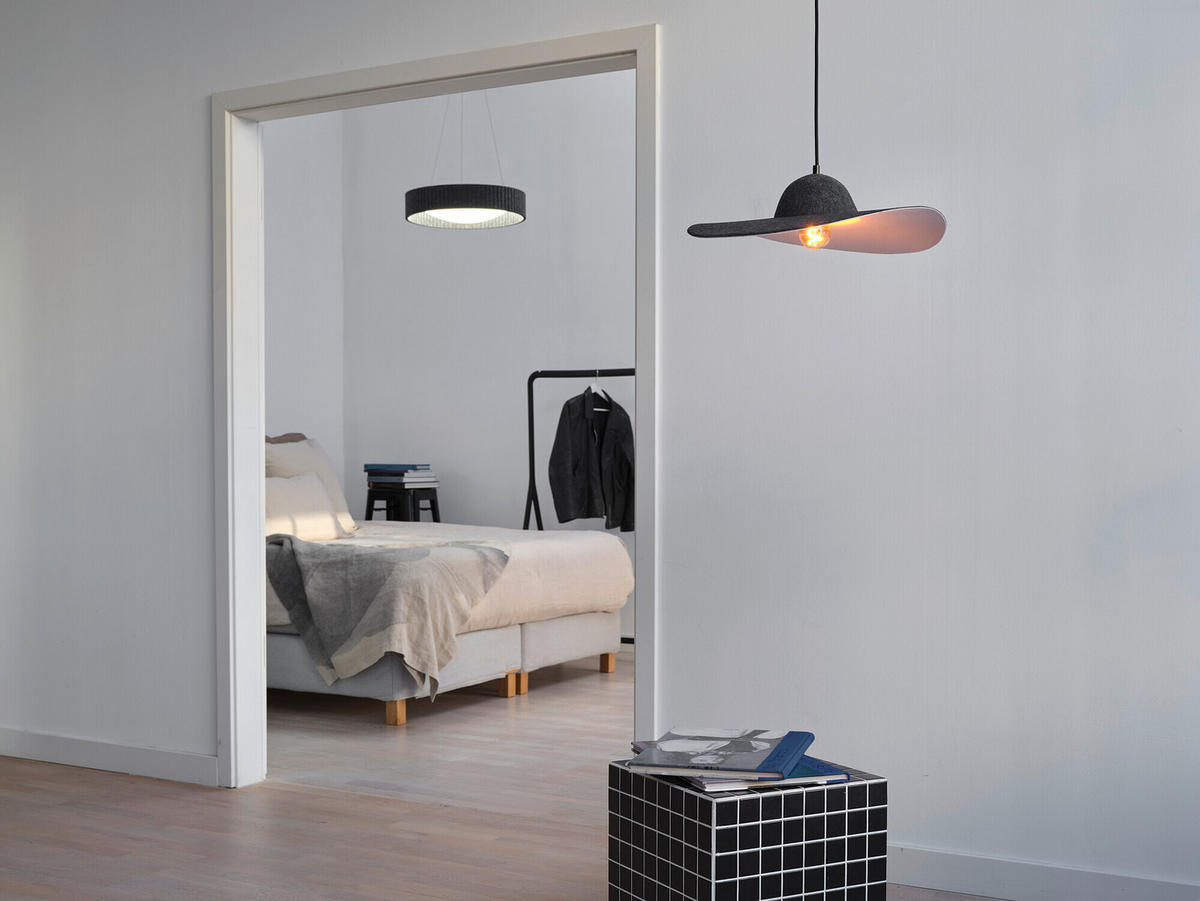 PENDELLEUCHTE 50/150 cm  - Dunkelgrau, Natur, Textil/Metall (50/150cm) - Ledvance