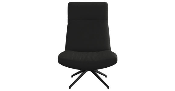 SESSEL in Echtleder Schwarz - Schwarz, MODERN, Leder/Metall (74/105/92cm) - Johann Jakob