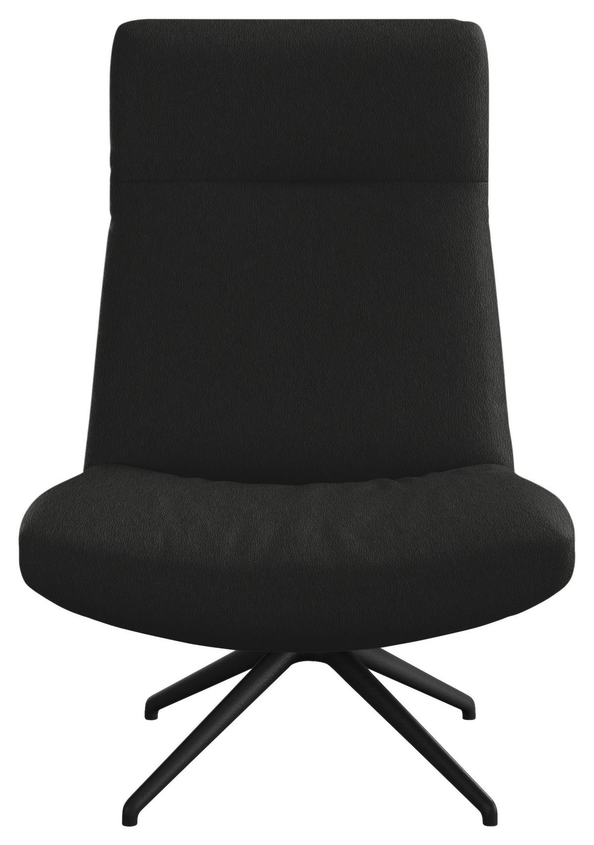 SESSEL in Echtleder Schwarz  - Schwarz, Modern, Leder/Metall (74/105/92cm) - Johann Jakob
