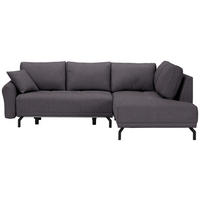 ECKSOFA Dunkelgrau Samt  - Dunkelgrau/Schwarz, LIFESTYLE, Textil/Metall (250/191cm) - Carryhome