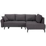 ECKSOFA Dunkelgrau Samt  - Dunkelgrau/Schwarz, LIFESTYLE, Textil/Metall (250/191cm) - Carryhome