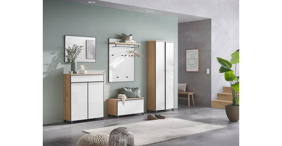 GARDEROBENPANEEL  in 80/109/27 cm  - Eichefarben/Anthrazit, Design, Glas/Holz (80/109/27cm) - Dieter Knoll