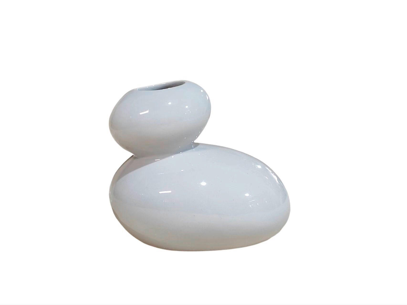 VÁZA  - fehér, Basics, kerámia (14.6/11.8/12.8cm)